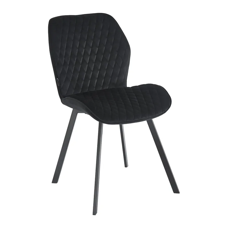 Sedia Velluto Grigio Moderna ed Elegante | VETRO (Nero)
