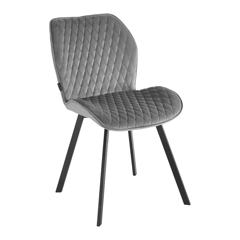 Sedia Velluto Grigio Moderna ed Elegante | VETRO (Grigio)