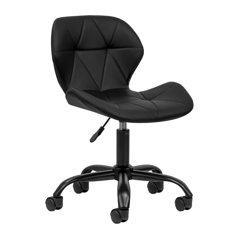 Sgabello Estetico Professionale con Schienale Ergonomico e Ruote Girevoli | QS-06B (Nero)