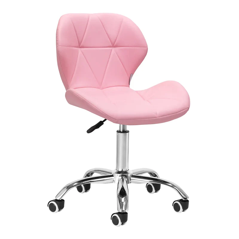 Sgabello Estetico Professionale con Schienale Ergonomico e Ruote Girevoli | QS-06 (Rosa)