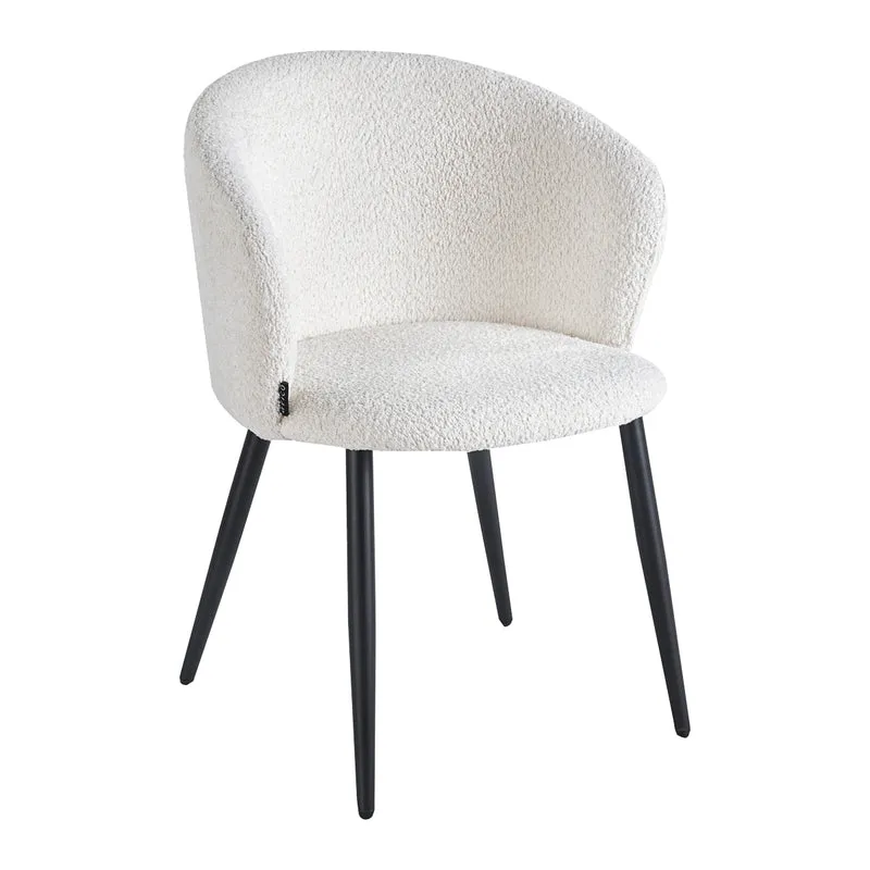 Poltrona da Salone Minimalista con Base Nera | VERSO (Bianco)