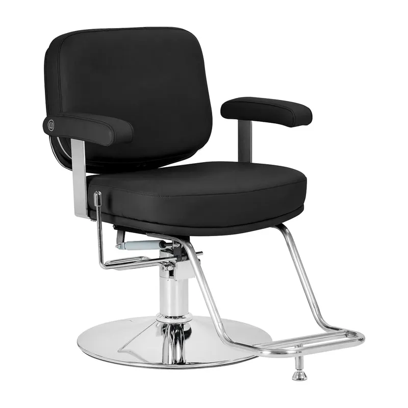 Poltrona da Parrucchiere Idraulica Minimalista | ASTRA PLUS (Nero)