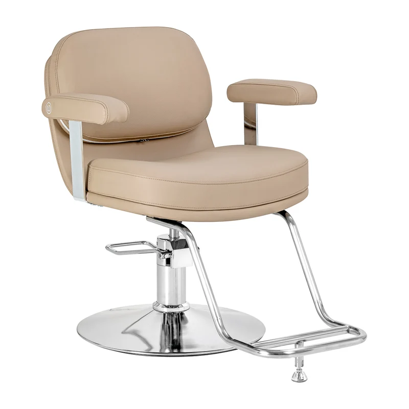 Poltrona da Parrucchiere Ergonomica con Sollevamento Idraulico | ASTRA (Beige)