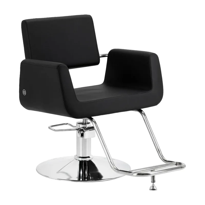 Poltrona da Parrucchiere Minimalista con Sollevamento Idraulico | LYRA (Nero)