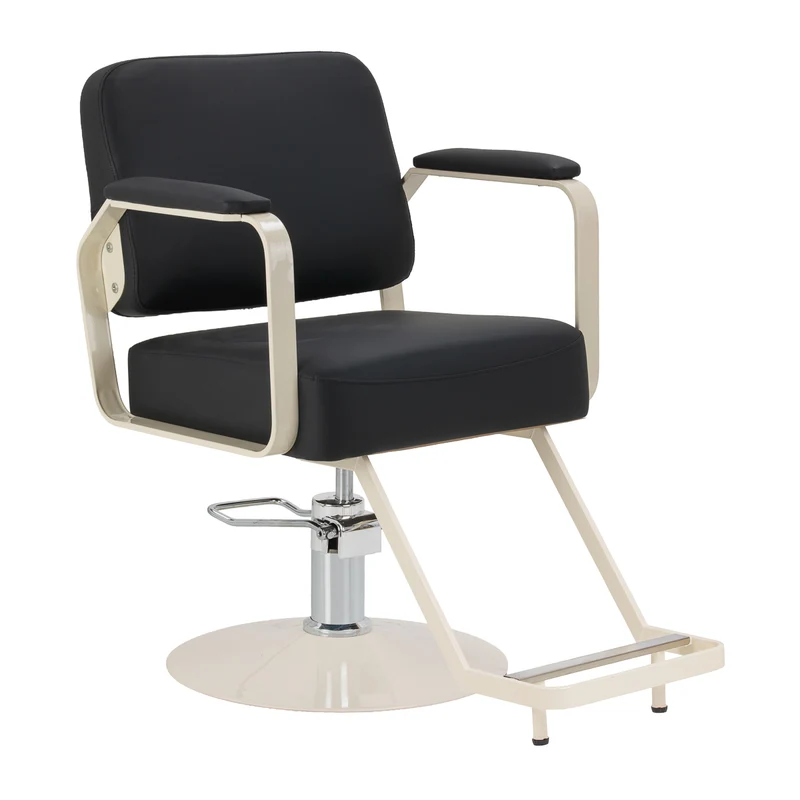 Poltrona da Parrucchiere Ergonomica con Sollevamento Idraulico | AURORA (Nero)