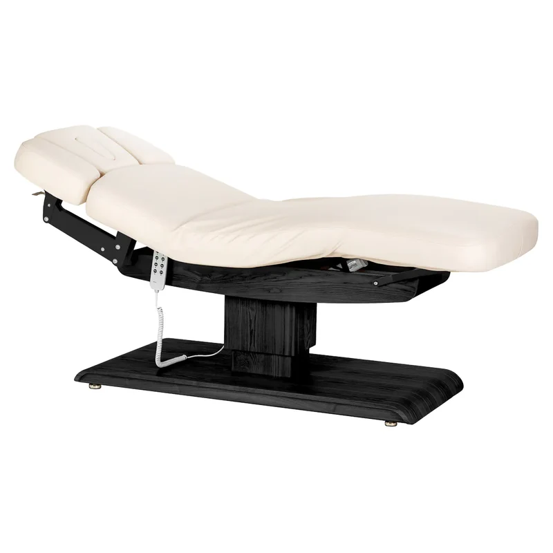 Lettino Elettrico e Massaggi Crema con Base Nera Regolabile | SPA LOUNGER SILLON (Crema Nero)