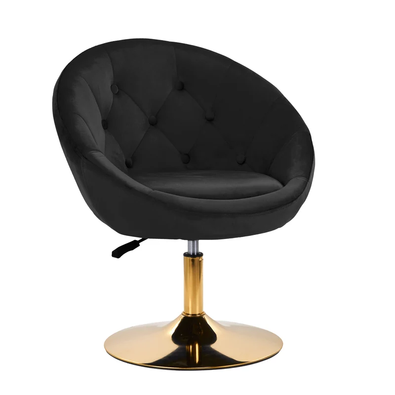 Poltroncina in velluto | 4Rico QS-BL12G (nero)