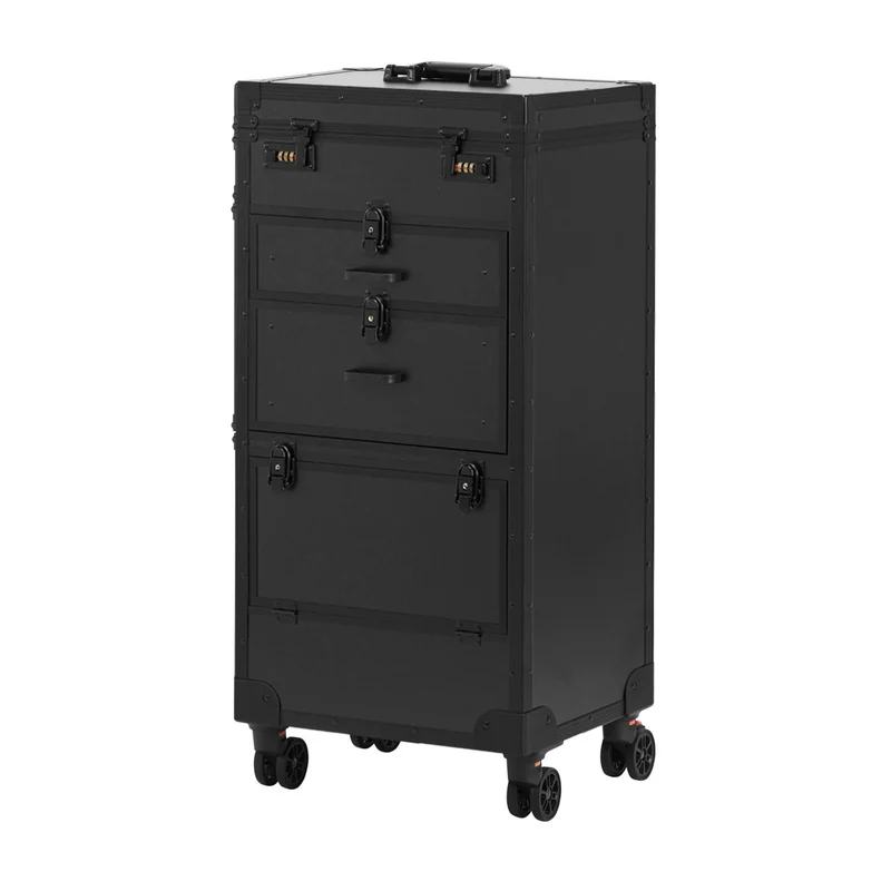 Baule con trolley per parrucchieri | Gabbiano V21 (Nero)