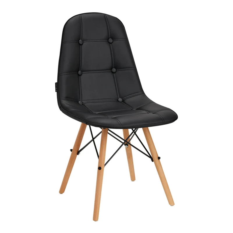 Sedia scandinava 4Rico ecopelle | QS-185 (Nero)