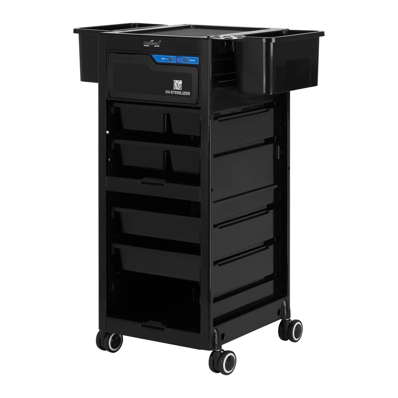 Carrello parrucchiere con sterilizzatore UV | GABBIANO 68UV nero