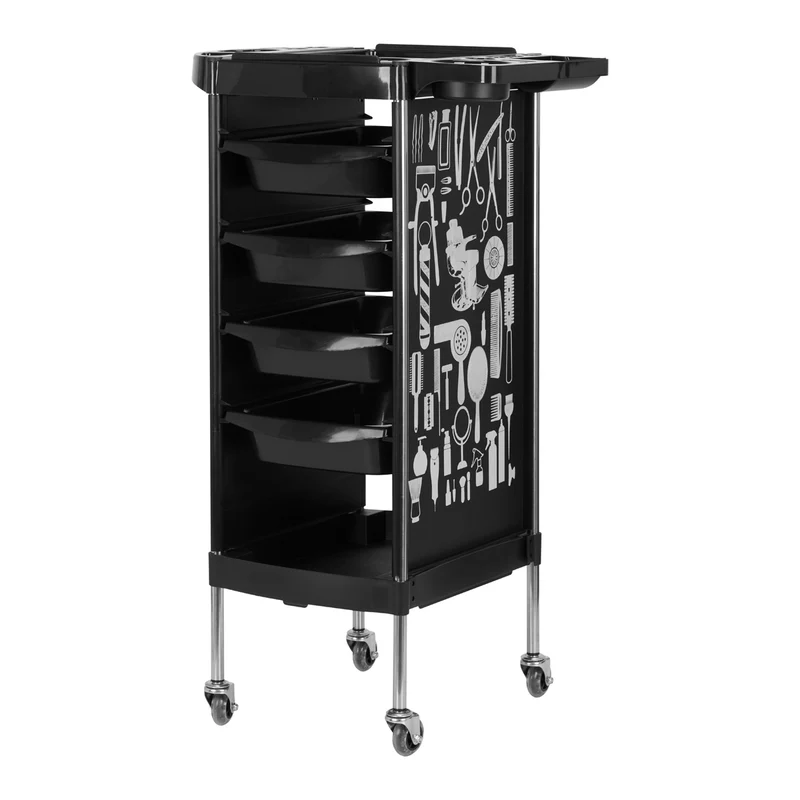 Carrello per parrucchiere Gabbiano X11-9 con Grafica Bianca