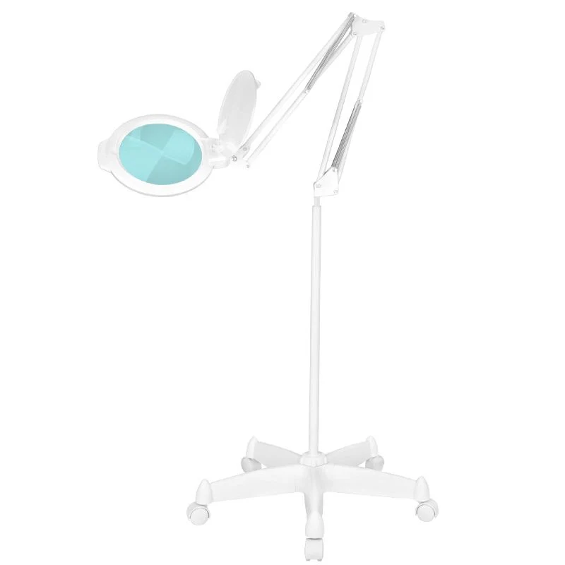 Lampada LED con lente 5D e stativo su 5 ruote | POL-8013/6 (bianco)