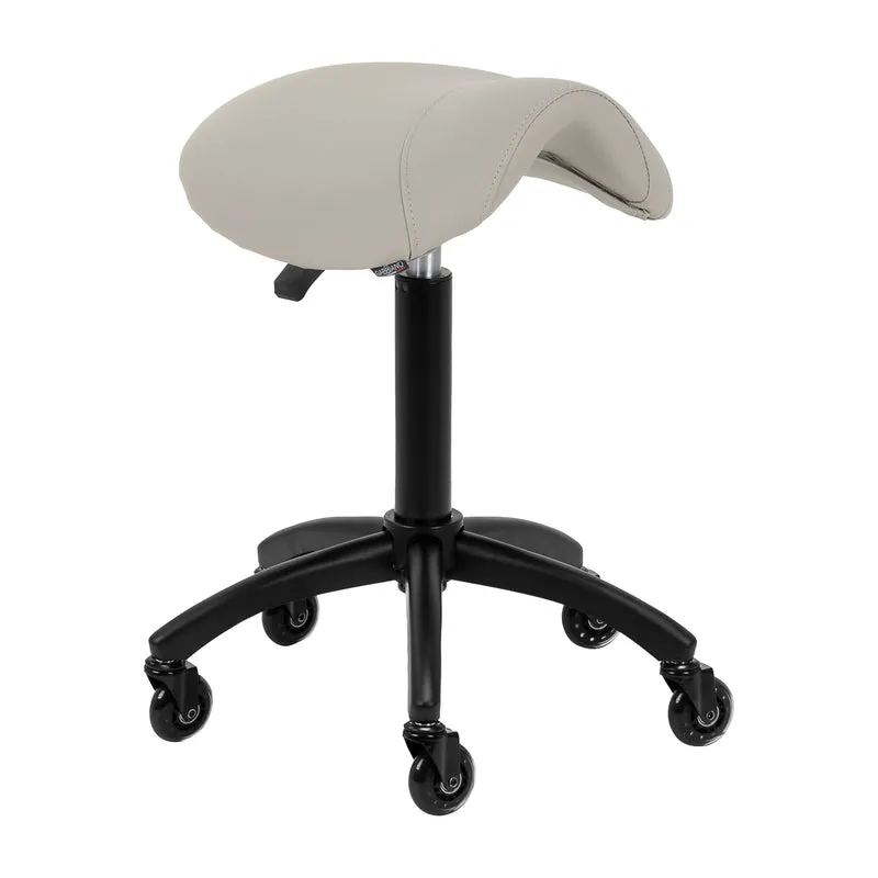 Sgabello a sella per estetista Gabbiano D032 (grigio/beige)