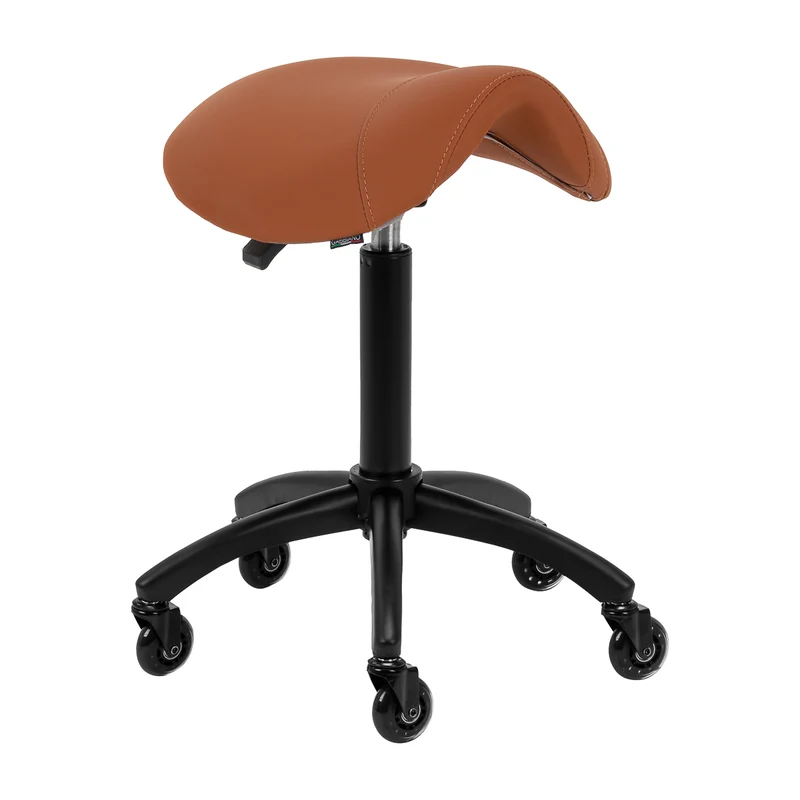 Sgabello a sella per parrucchiere Gabbiano D032 (marrone)