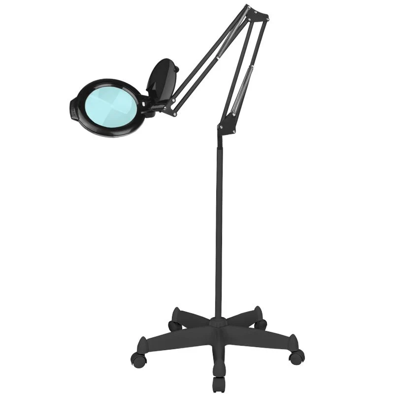 Lampada LED con lente 5D e stativo su 5 ruote | POL-8013/6 (nero)