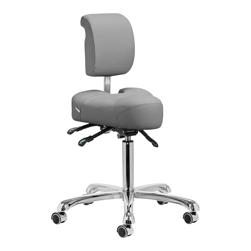 Sgabello Multifunzione con 5 Ruote per Centro Estetico Podologia Studio Medico | 1005 grigio