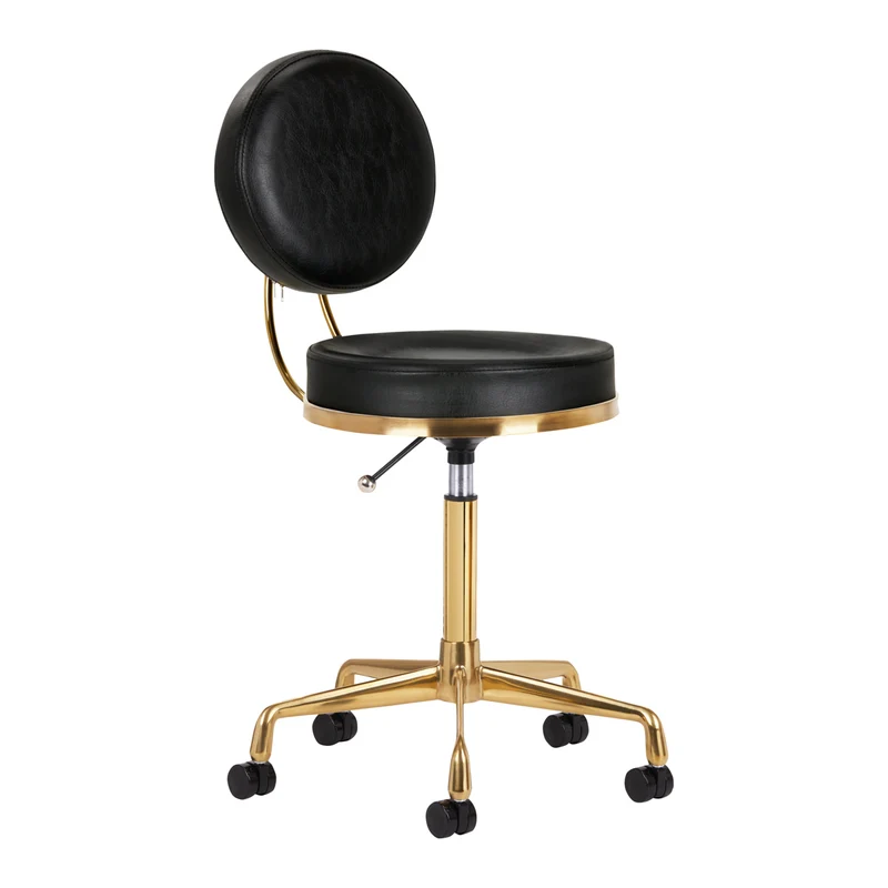 Sgabello dorato per estetica | cod. POL-H5 (nero)