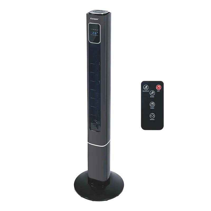 Ventilatore a Torre 50W Display Digitale 3 Potenze in PP e ABS Nero