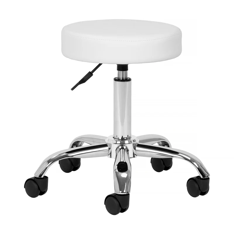 Sgabello girevole con ruote AM-310 (bianco)