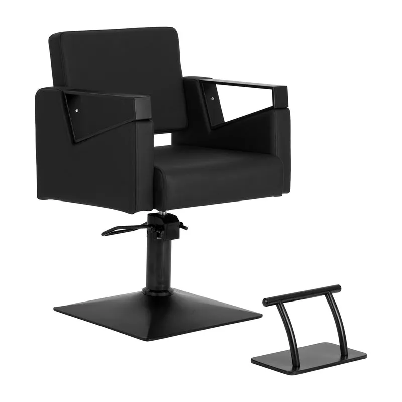 Sedia da taglio con poggiapiedi | Hair System DUPLEX (nero)
