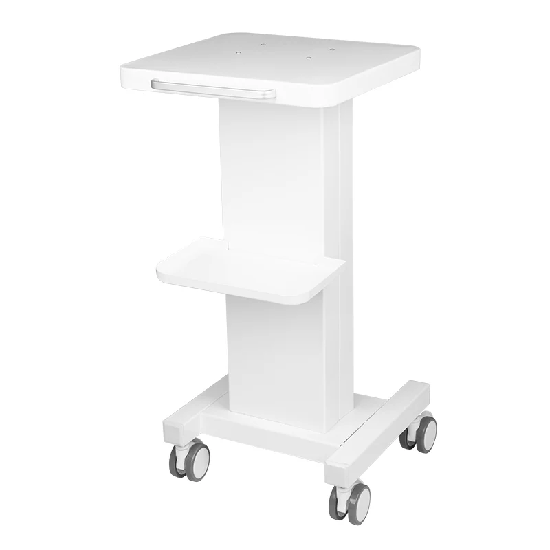 Carrello Multiuso Porta Dispositivi in Metallo per Studio Dentistico ed Estetica | 090 bianco