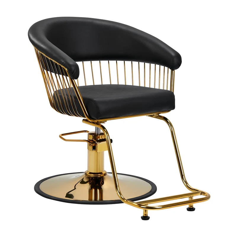 Poltrona per parrucchiera | LILLE (oro/nero pistone dorato)