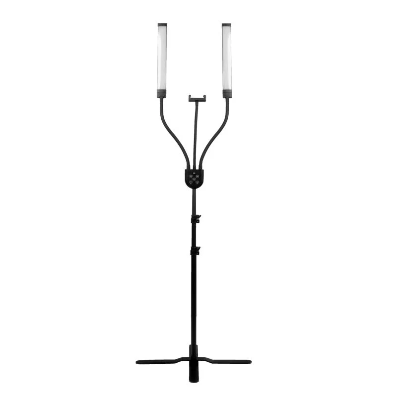 Lampada LED Doppia con Treppiede e Telecomando per Ciglia e Trucco | POLLUKS IV nero