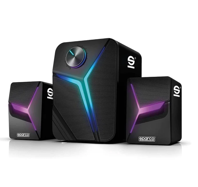 Casse Sparco con filo Headlight luminose gaming + Subwoofer 2.1