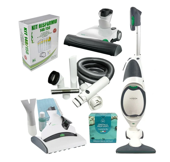 Combo Folletto VK 150 + Kit tubo + Battitappeto EB370 + Pulilava SP530