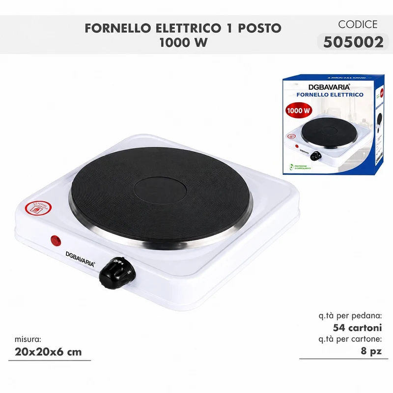 Fornello Elettrico Bianco 1000 W