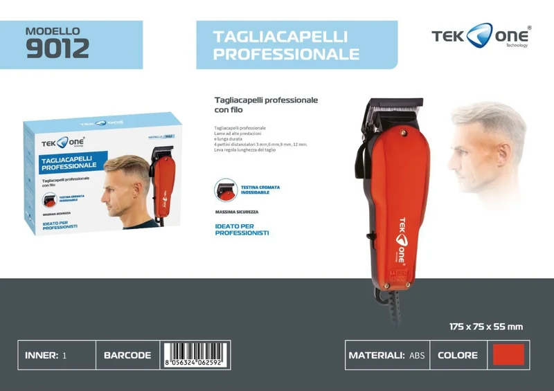 TEK ONE RASOIO PROFESSIONALE 4 TESTINE 9012