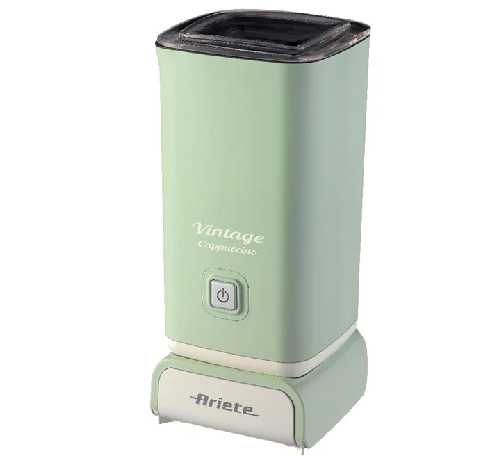 Ariete Cappuccinatore Vintage 2878, Montalatte Elettrico Stile Retrò per Cappuccino e Cioccolata Calda, Montalatte Elettrico Cappuccino in 2 Minuti, Capacità 250ml, Potenza 500 W, Verde