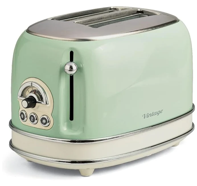 Ariete 155 Tostapane, Stile retrò, 810 W, 6 livelli di doratura, 3 funzioni, 2 fette, Verde