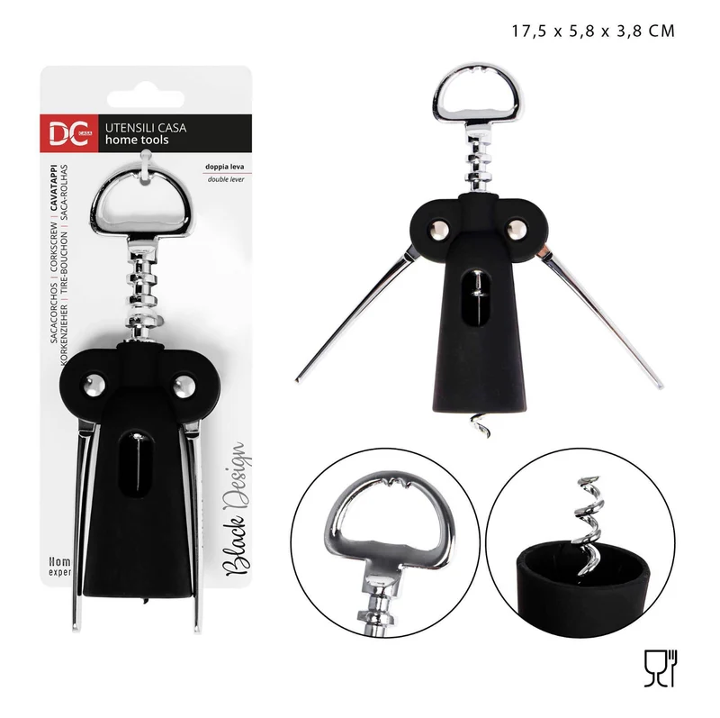DC CASA L/BLACK cavatappi metallo 17.5x5.8x3.8cm