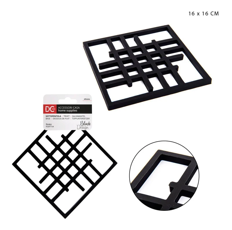 DC CASA L/BLACK sottopentola silicone 16x16cm