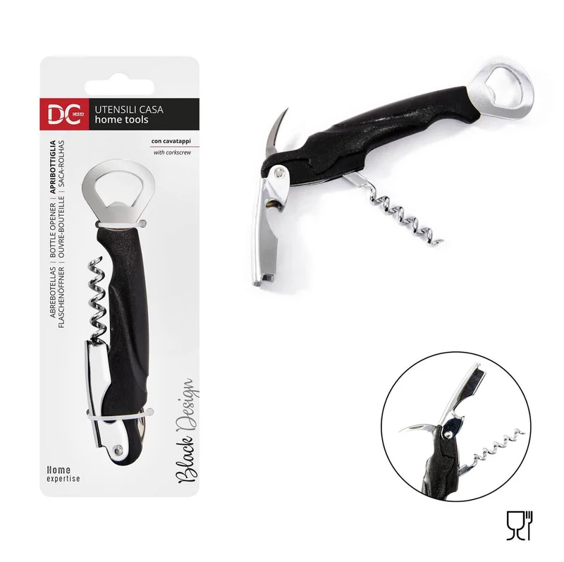 DC CASA L/BLACK apribottiglia 15,5x3x1,5cm