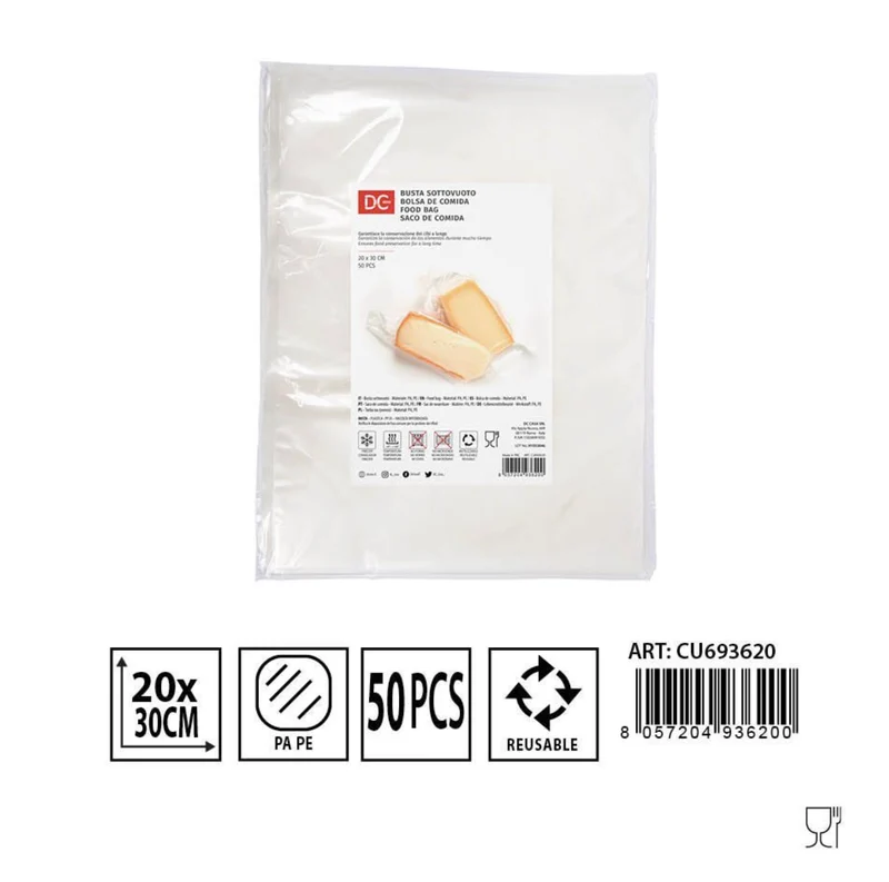DC CASA busta sottovuoto alimenti 20x30cm 50pz