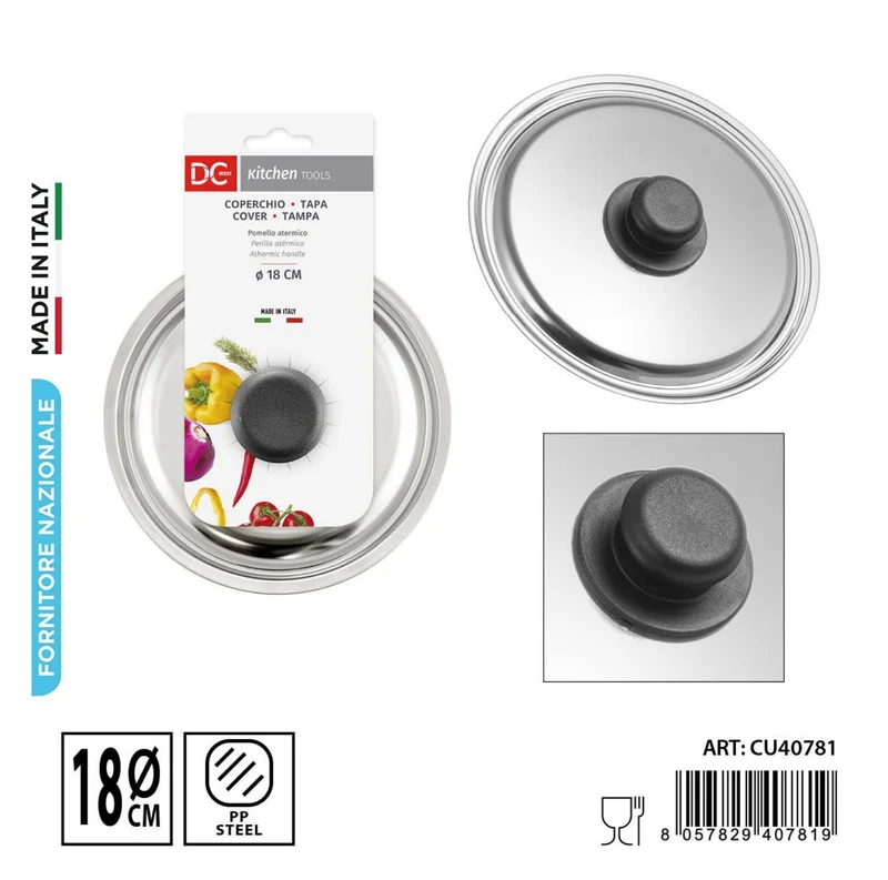 DC CASA coperchio acciaio universale 18cm