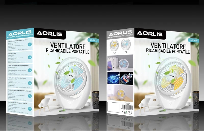 VENTILATORE ricaricabile portatile