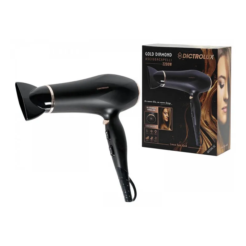 Phon 2200w Gold Diamond Ceramica Nero