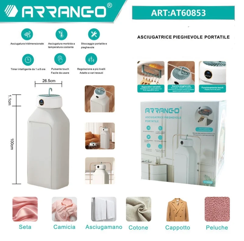 ARRANGO asciugatrice pieghevole portatile ART:AT60853