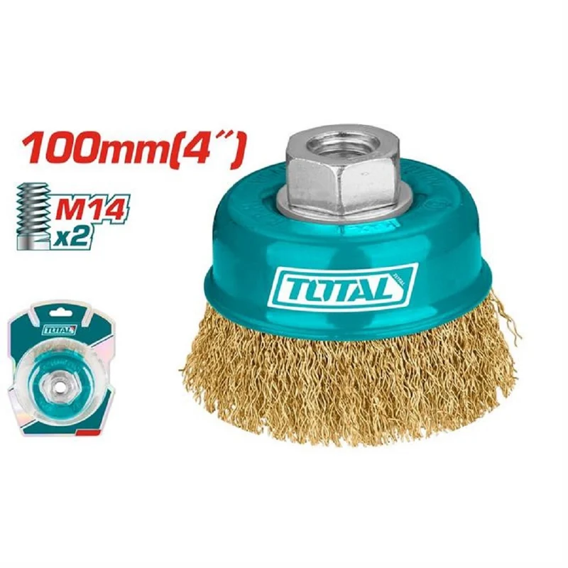 Spazzola A Tazza 10 Cm Ottone Attacco M14 Total