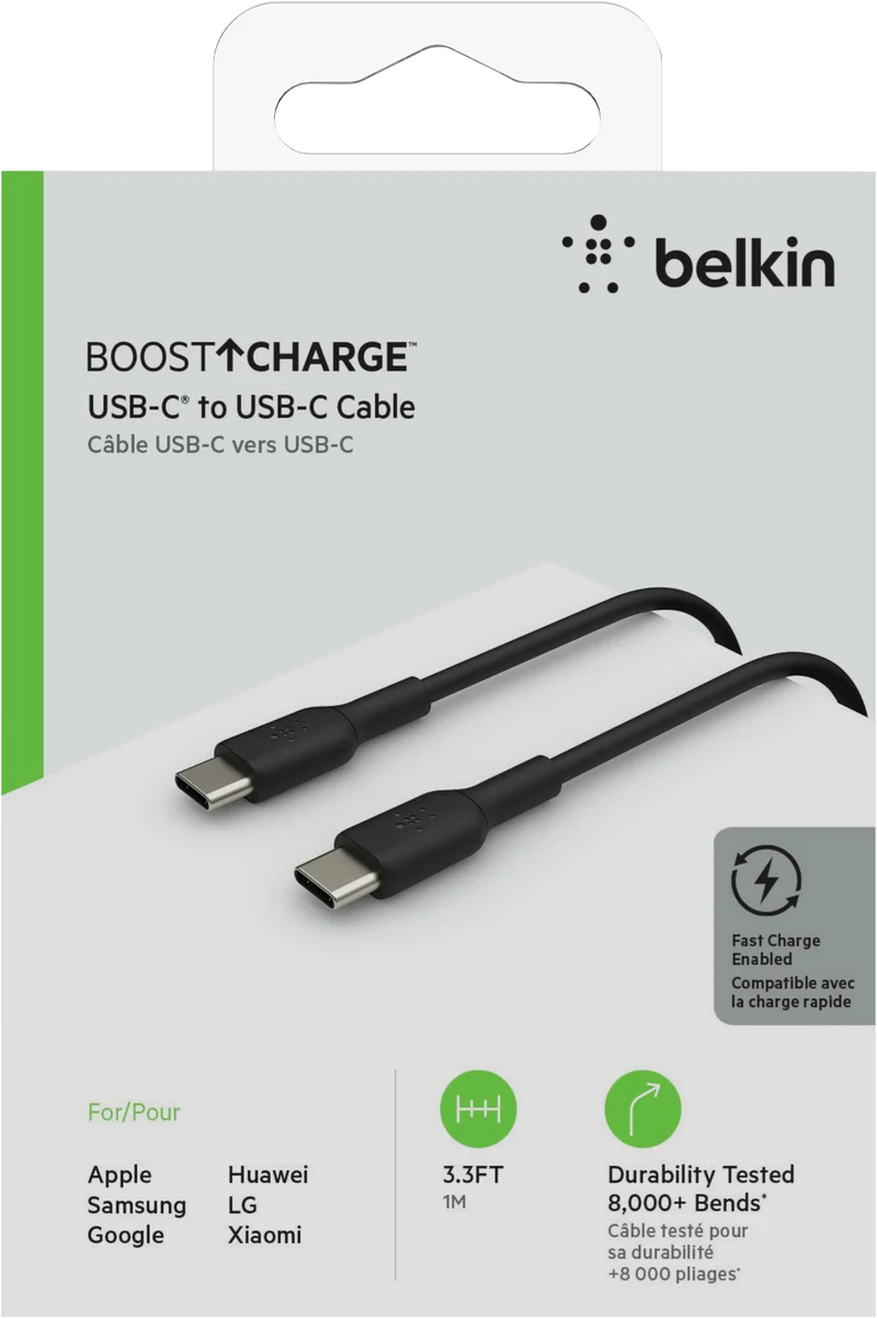 Belkin stCharge USB-C to USB-C Cable 60W 1M Black