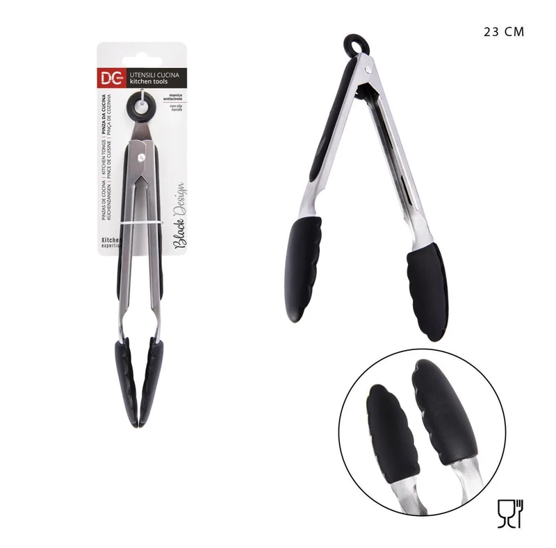 DCCASA L/BLACK pinza insalata silicone 23cm