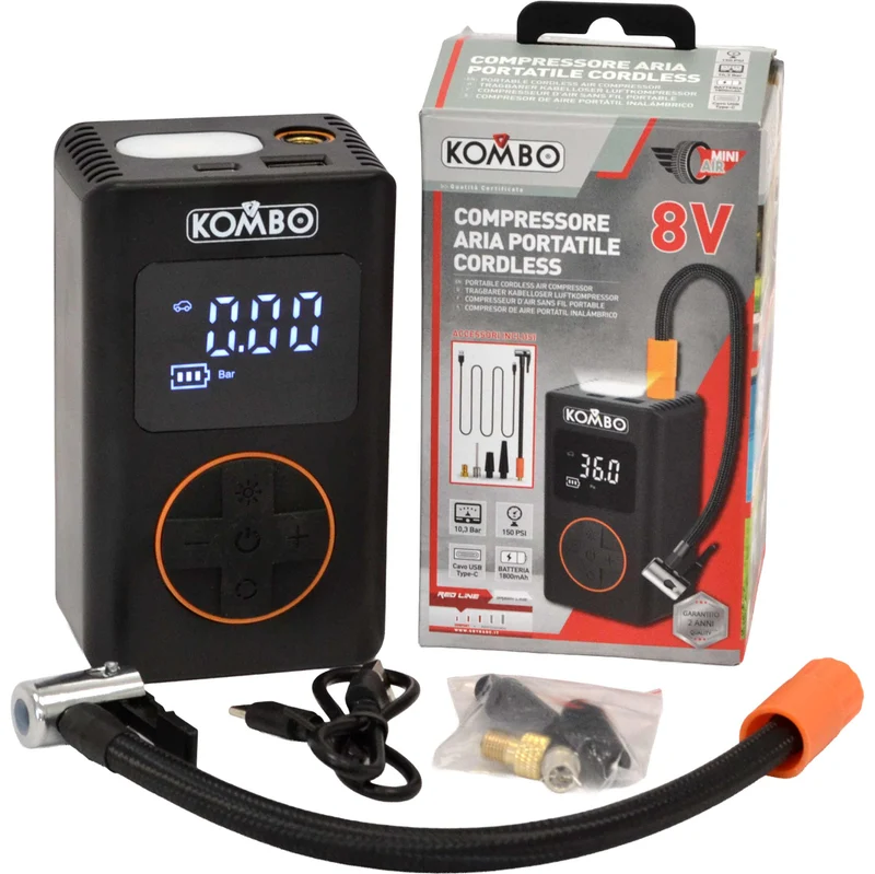 Compressore Aria Portatile Cordless 8v