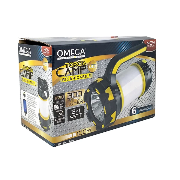 Torcia Da Campeggio Led Ricaricabile 2w