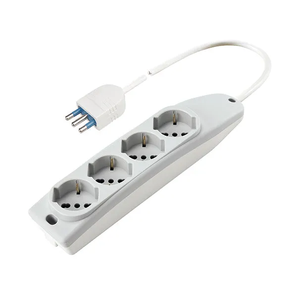 Multipresa 4p Bipasso Schuko 422 Bianca