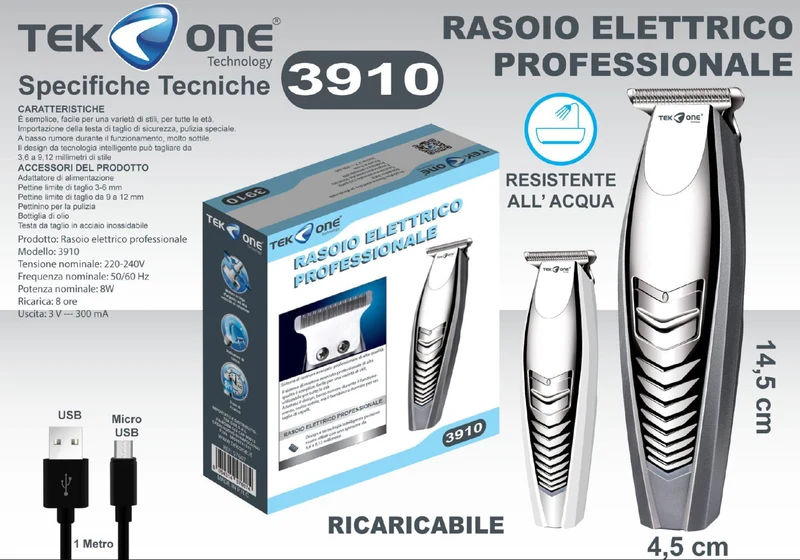 TEK ONE tagliacapelli regolabarba mod.3910