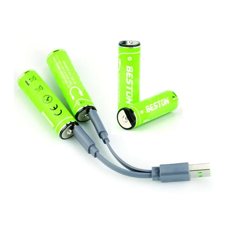 Set 4 Batterie Al Litio Ricaricabili Tipo C Aa