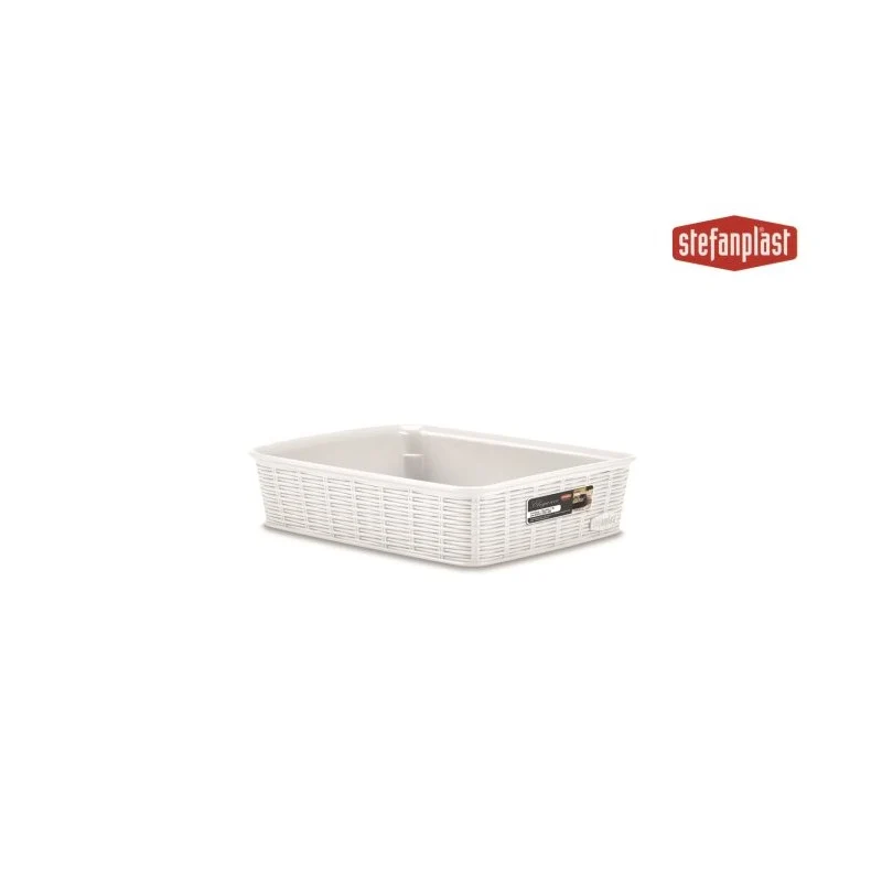 CESTINO LINEA ELEGANCE BIANCO 20X14X6H